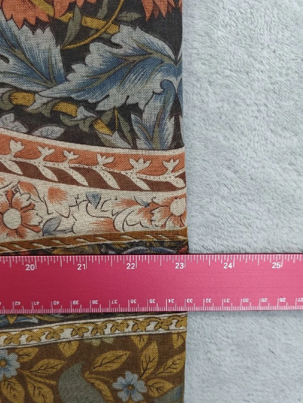 Floral Medallion Silk-Blend Scarf in Mustard and Coral